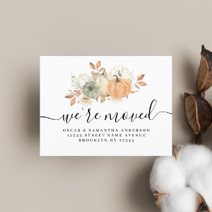 Höst Aquarell Pumpor & Blommor Meddelande Vykort