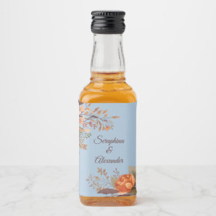 Höst Aquarell Rustik Blommig Bröllopsflasks Etiket Spritflaskor Etikett