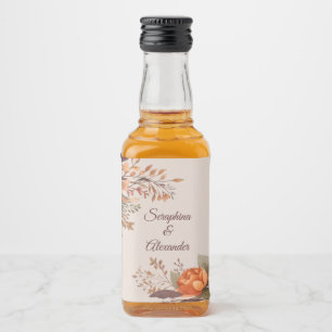 Höst Aquarell Rustik Blommig Bröllopsflasks Etiket Spritflaskor Etikett