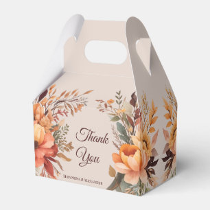 Höst Aquarell Rustik Blommig Tack Bröllop Presentaskar
