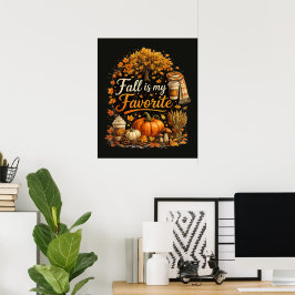 Höst är min favorit mysiga höstpumpor löv poster