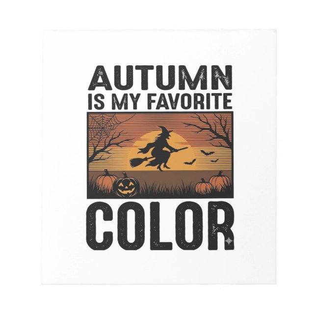 Höst är min favoritfärg Halloween-häxa design Anteckningsblock (Framsida)