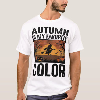 Höst är min favoritfärg Halloween-häxa design T Shirt