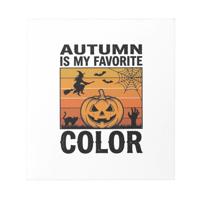 Höst är min favoritfärg Halloween Pumpa Desi Anteckningsblock (Framsida)