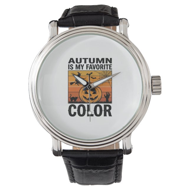 Höst är min favoritfärg Halloween Pumpa Desi Armbandsur (Framsida)