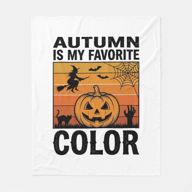 Höst är min favoritfärg Halloween Pumpa Desi Fleecefilt (Framsidan)