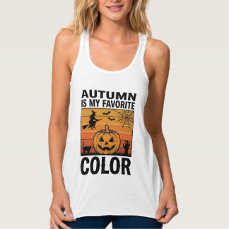 Höst är min favoritfärg Halloween Pumpa Desi Linne Med Racerback