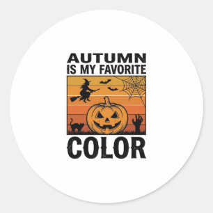 Höst är min favoritfärg Halloween Pumpa Desi Runt Klistermärke