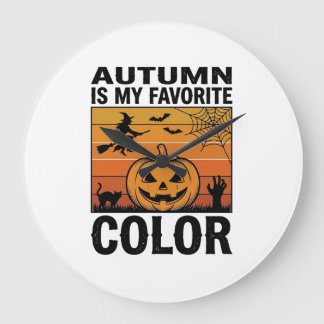 Höst är min favoritfärg Halloween Pumpa Desi Stor Klocka