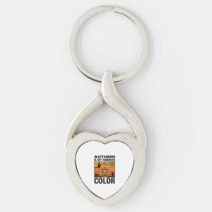 Höst är min favoritfärg Halloween Pumpa Desi Twisted Heart Silverfärgad Nyckelring