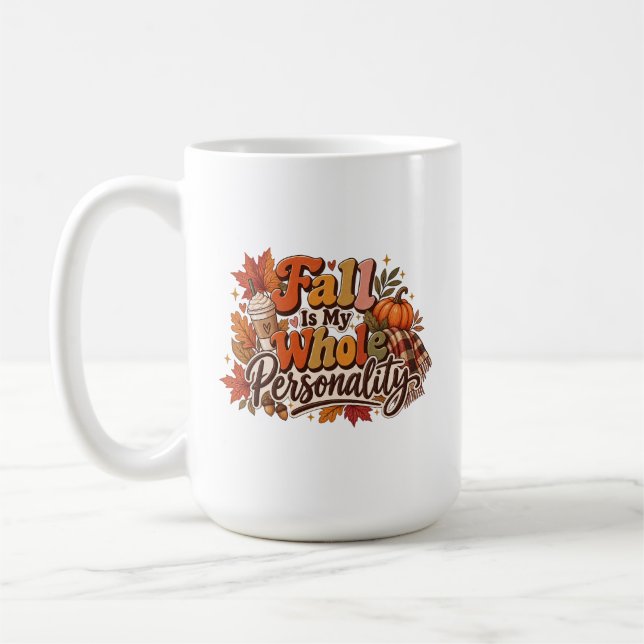 Höst är min hela personlighet Retro höstkaffe  Kaffemugg (Vänster)