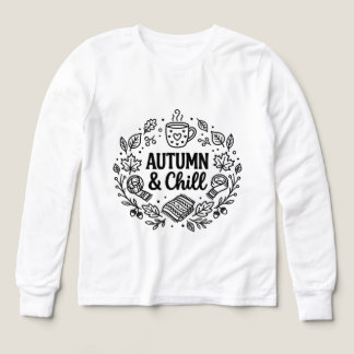 Höst & Avkoppling | Mysig höst handletterad linjek T Shirt