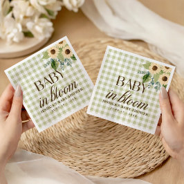 Höst Baby in Bloom Gingham Solros Förmån Pappersservett