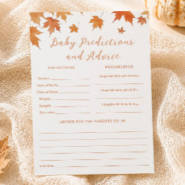 Höst Baby Shower Bebis Förutsägelse Spelkort Inbjudningar