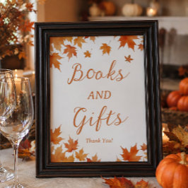 Höst Baby Shower Böcker och Gåvor Poster