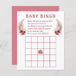 Höst Baby Shower Boho Pumpa Baby Bingo Spel