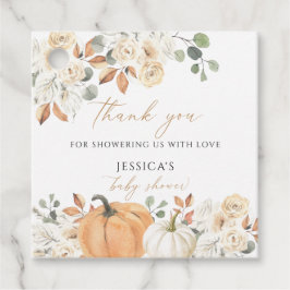 Höst baby shower fyrkantig favorittagg, tacktagg gåvor etiketter