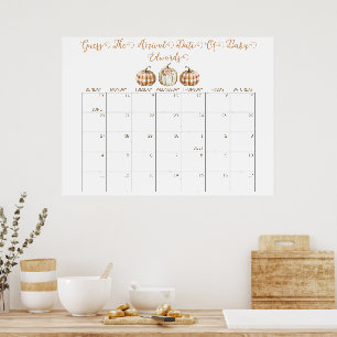 Höst Baby Shower Gissa Leveransdatum Kalender Poster