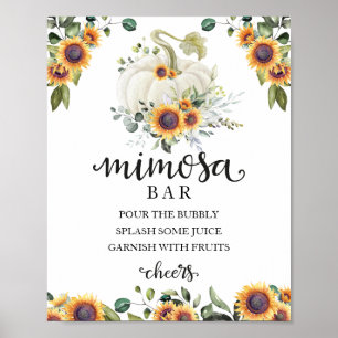 Höst Baby Shower Grönska Mimosa Bar Skylt