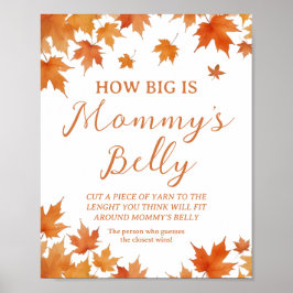 Höst Baby Shower Hur Stor Är Hennes Mage Poster