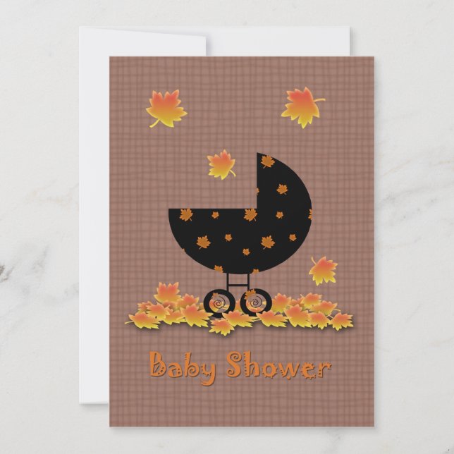 Höst Baby Shower Inbjudan Baby Buggy (Framsida)