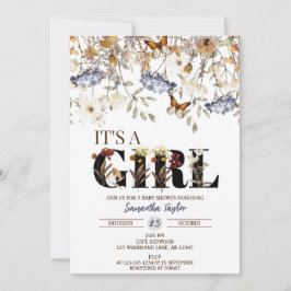 Höst Baby Shower Inbjudan, Flick Shower Inbjudan