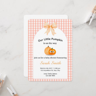 Höst Baby Shower Inbjudan | Liten Pumpa Tema