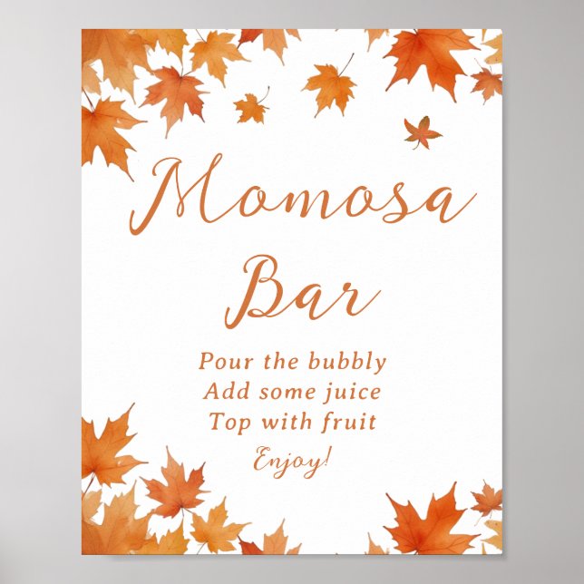 Höst Baby Shower Momosa Bar Poster (Framsidan)