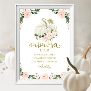 Höst Baby Shower Rosa Guld Mimosa Bar Skylt