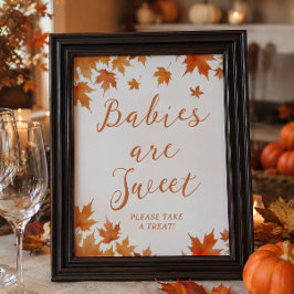 Höst Baby Shower Söta Bebisar Förmån Poster