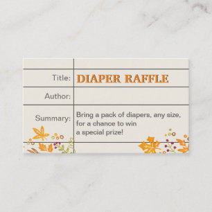 Höst Baby Shower Strö Diaper Raffle Tilläggskort