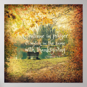 Höst Bench med Prayer Bible Verse Poster