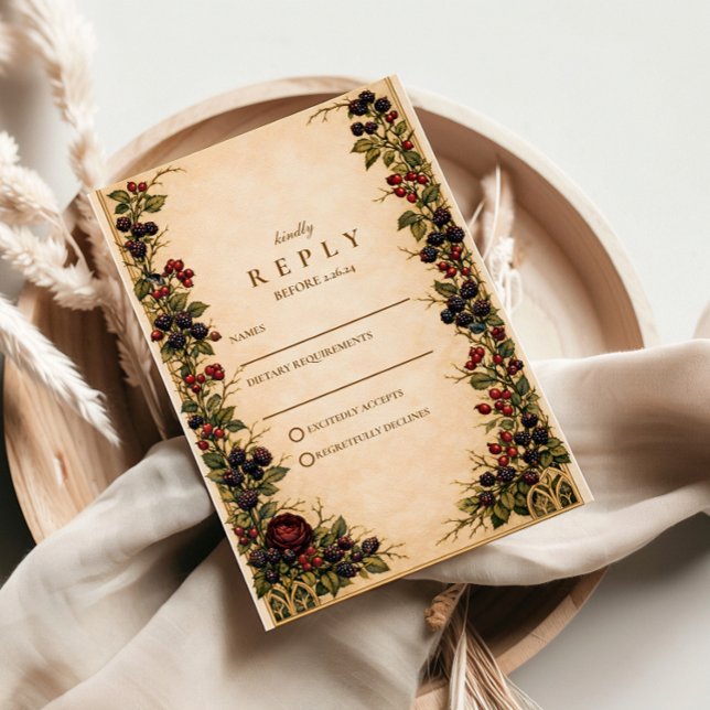 Höst Berry Botanisk Bröllop OSA Kort (Skapare uppladdad)