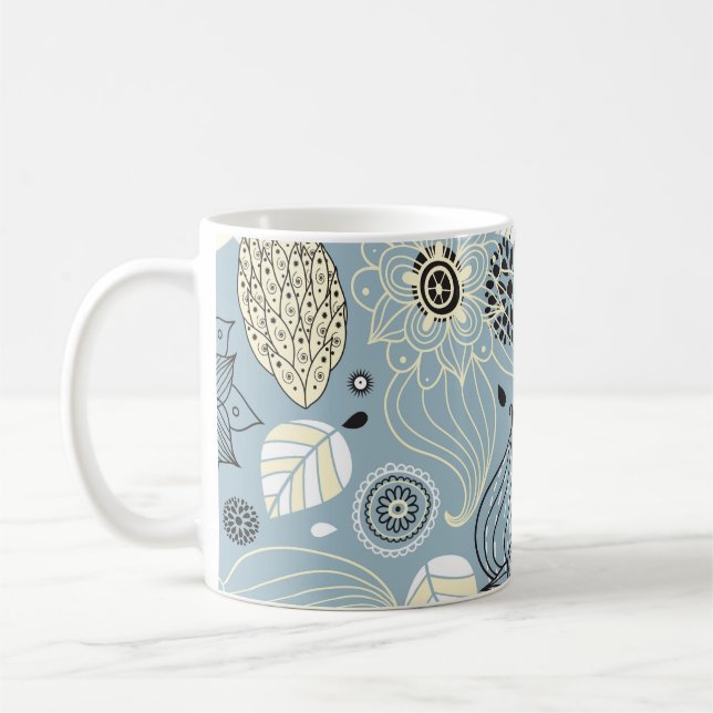 Höst blommigt: Elegant Säsong Design Kaffemugg (Vänster)