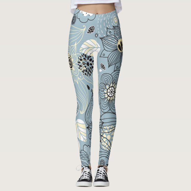 Höst blommigt: Elegant Säsong Design Leggings (Framsida)