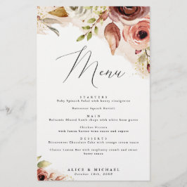 Höst Blommigt, Händelsemittenmeny för alla blommor Flygblad