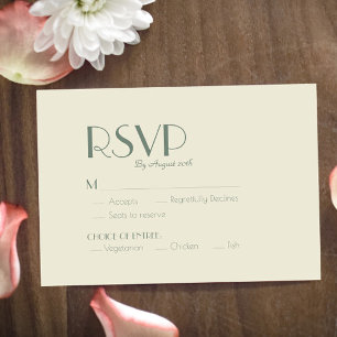 Höst Boho Deco Krämfärgad bröllops-RSVP-kort OSA Kort