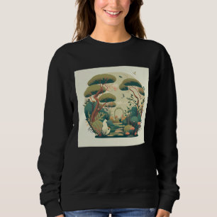 Höst Bonsai Träd Trädgård Helgedom Damm Japansk Sv T Shirt