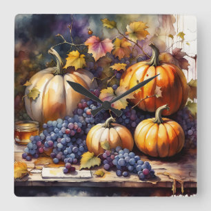 Höst Bounty, pumpor, Grapes honey Fyrkantig Klocka