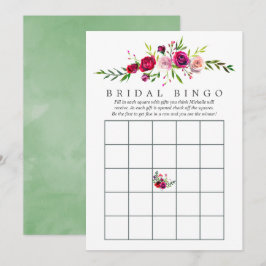 Höst Bröllopsdusch Blommig Bingo Inbjudningar