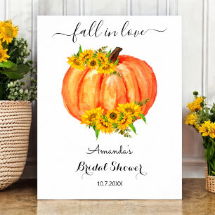 Höst Bröllopsdusch Blommig Orange Pumpa Poster