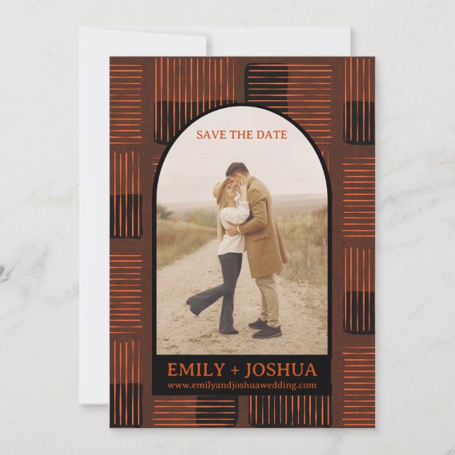 Höst Bröllopskort Fall Flat Save The Date Spara Datumet (Framsida)