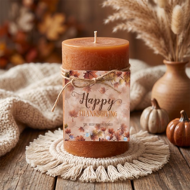 Höst Bruna Löv Glad Thanksgiving Gåvor Etiketter (Skapare uppladdad)