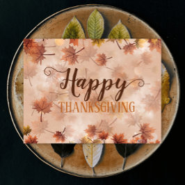 Höst Bruna Löv Glad Thanksgiving Helg Vykort