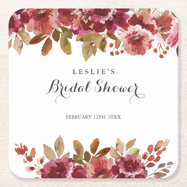 Höst Brunch & Bubbly Bröllopsfest Underlägg Papper Kvadrat (Framsidan)