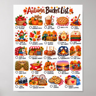 Höst Bucket List - Mysiga höstaktiviteter Poster