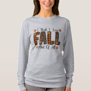 Höst Buffalo Rutmönster Leopardtryck Jag Älskar Hö T Shirt