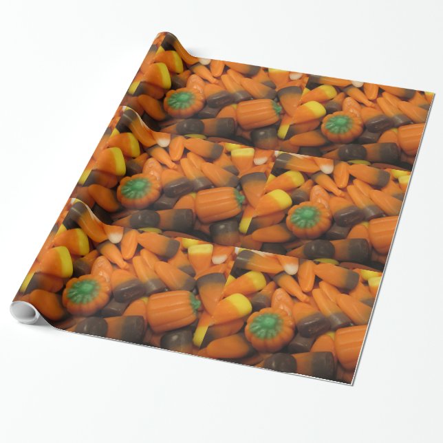 Höst Candy Corn Rutigt Presentpapper (Utrullad)