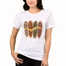 Höst Cheetahtryck Penseldrag T-shirt med Guld