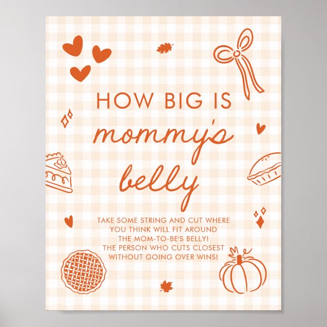 Höst Cutie Pie Hur stor är mammans mage Spel Poster (Framsidan)